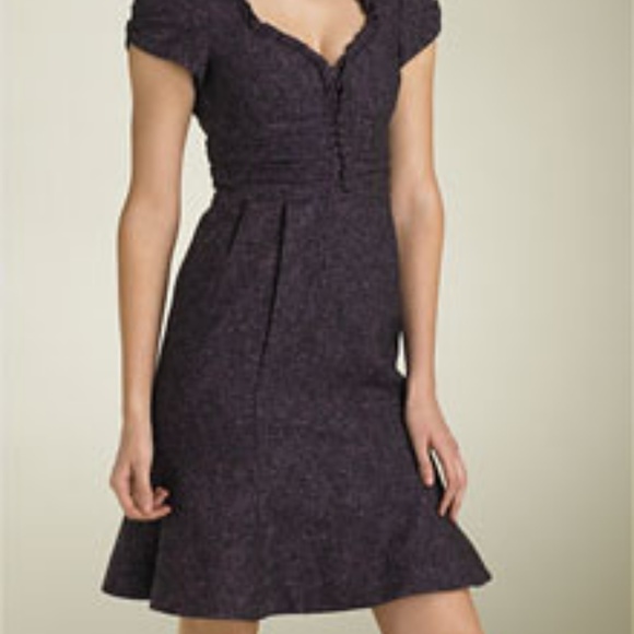 Nanette Lepore Dresses & Skirts - Nanette Lapore Purple Wool Tweed Dress Size 6